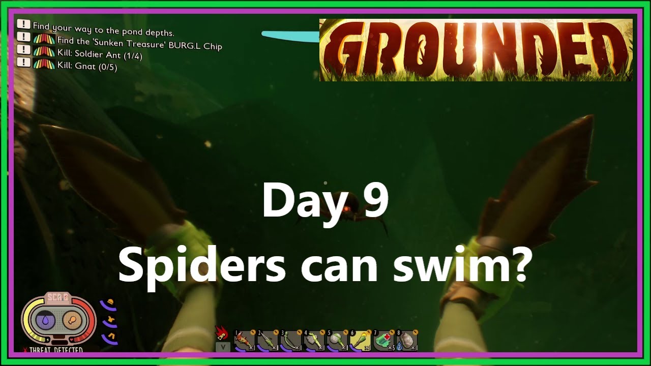 Grounded Day 9 Spiders can swim? YouTube