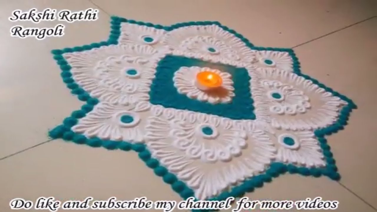 How to make SUPER EASY & CREATIVE RANGOLI DESIGN | TUTORIAL | BY SAKSHI ...