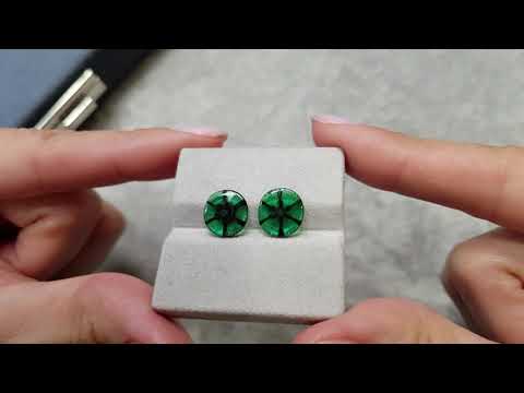 Pair of intense trapiche emeralds 5.94 ct, Colombia Video  № 2