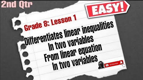Differentiate Linear Inequalities in two variables from Linear equation in two variables
