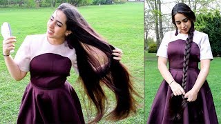 Bella's Passionate Hair Play in Margaret Island - First Rapunzel Model from Hungary!