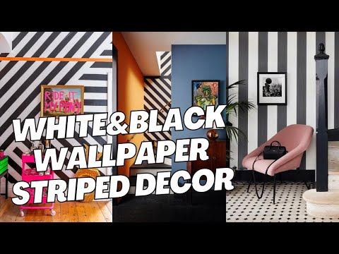 Wideo: Czarno-biała tapeta we wnętrzu. Tapeta we wnętrzu salonu: zdjęcie. Wnętrze sypialni: tapeta
