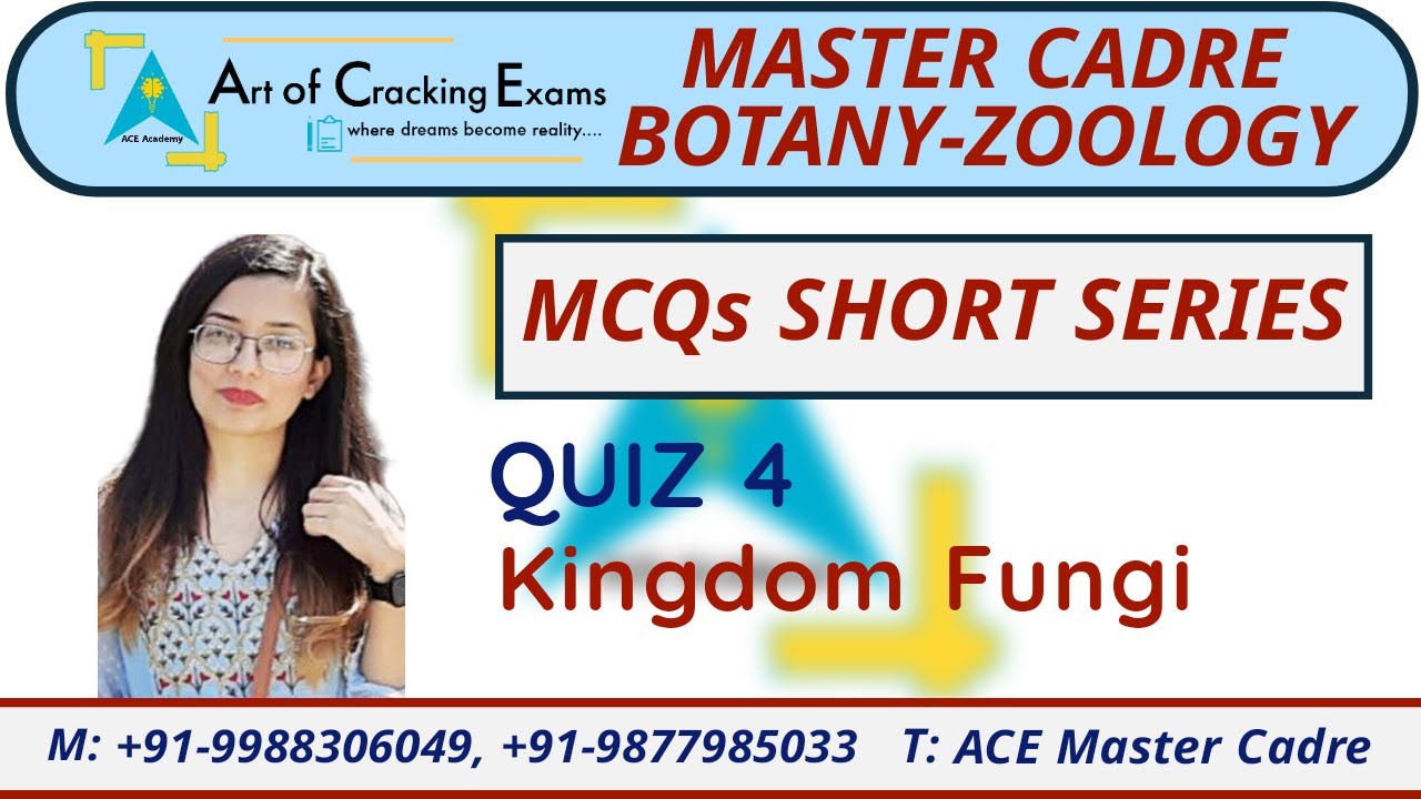 Quiz 4Kingdom Fungi mcqs biology fungi mastercadre botany 