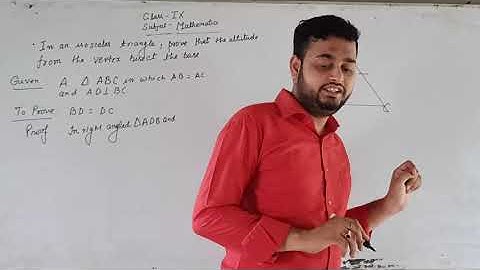 In an isosceles triangle ,prove that the altitude from the vertex  bisect the base