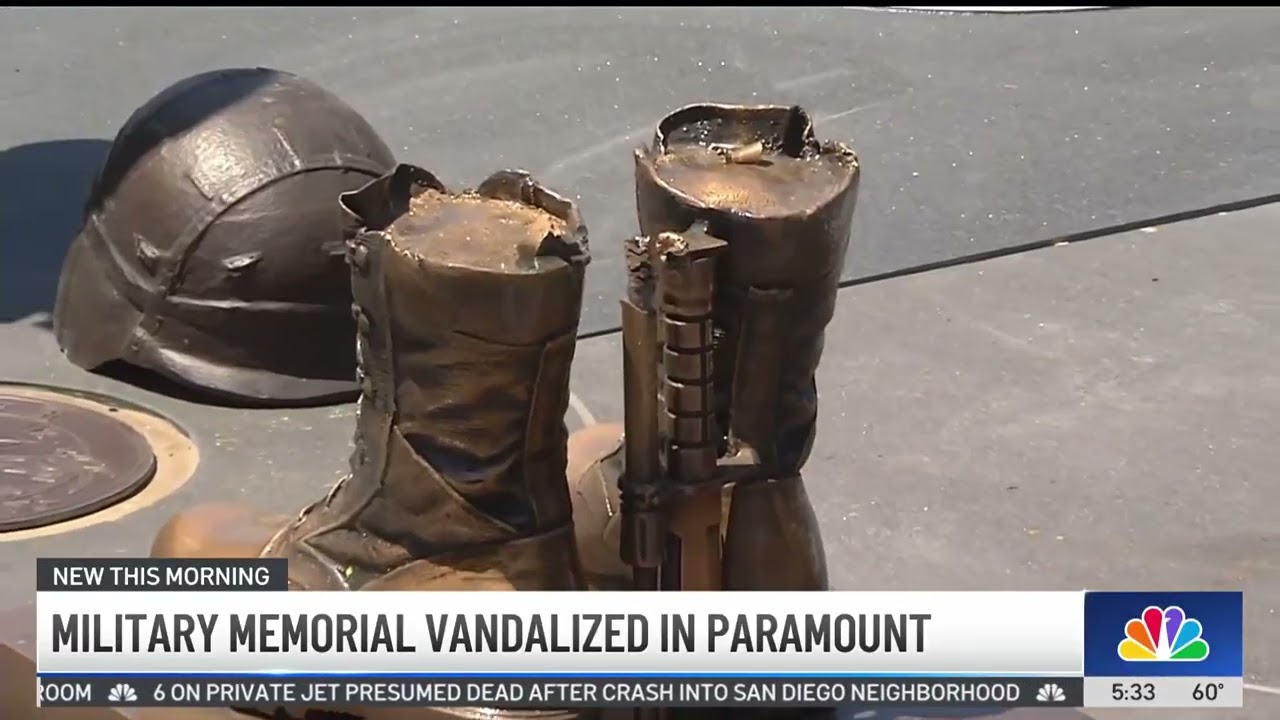 Military memorial vandalized in Paramount