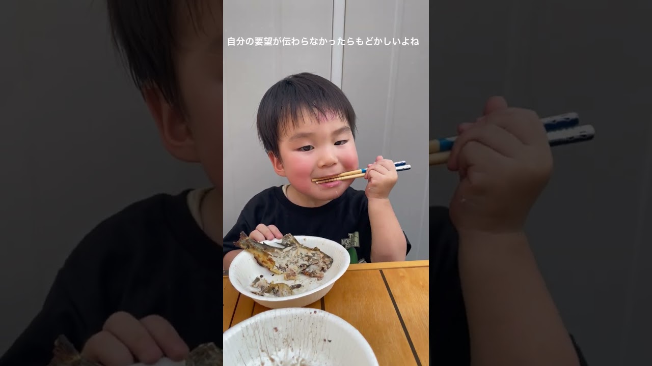 2歳10ヶ月boyの夜ご飯の様子👦🥣BBQで爆食い⁉️