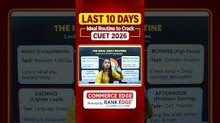 Last 10 Days Routine to Crack CUET 2026 🔥 | Ideal Study Plan + Strategy | Vineeta Ma'am | Rank Edge