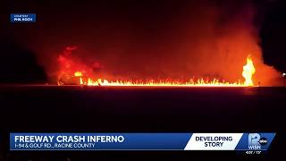 Semitrailer fire, crash: I-41/94 reopens near Franksville in Racine County