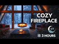 Fireplace Winter Cabin Ambience (3 HOURS) ❄️🔥 | Deep Sleep • Relax • Stress Relief #fire #relax