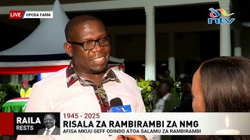 Nation Media Group MD & CEO Geoffrey Odundo pays his respects to the late Raila in Bondo