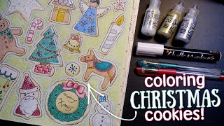 Coloring Christmas Cookies!  -- Adult Coloring Tutorial