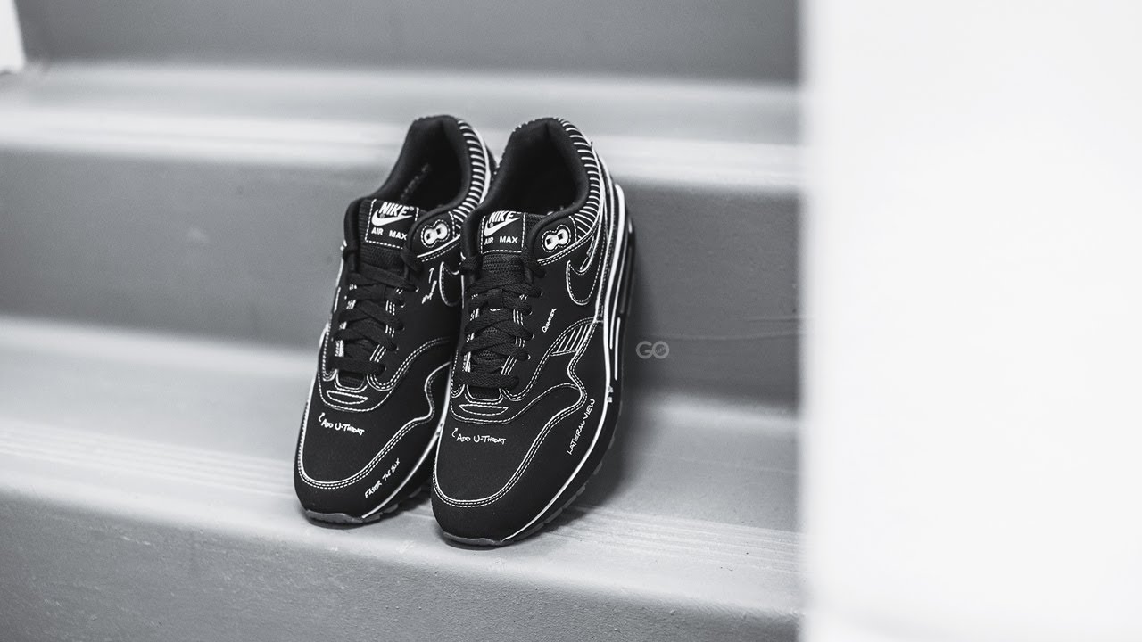 nike air max 1 sketch black