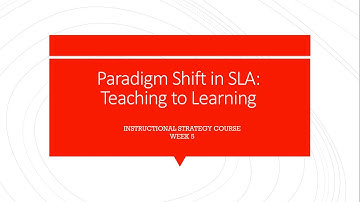 Paradigm Shift in SLA: From Teaching to Learning
