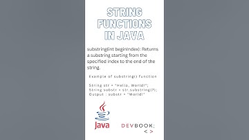 String Functions in Java : Substring Function