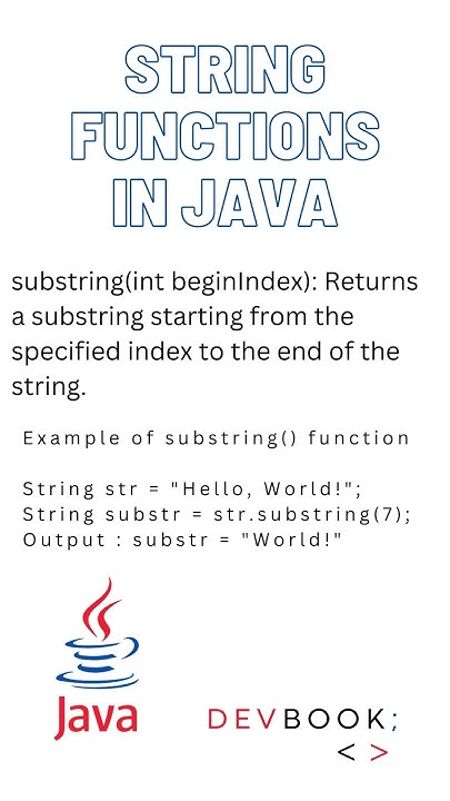 String Functions in Java : Substring Function - YouTube