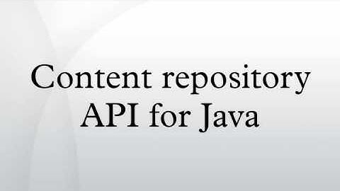 Content repository API for Java