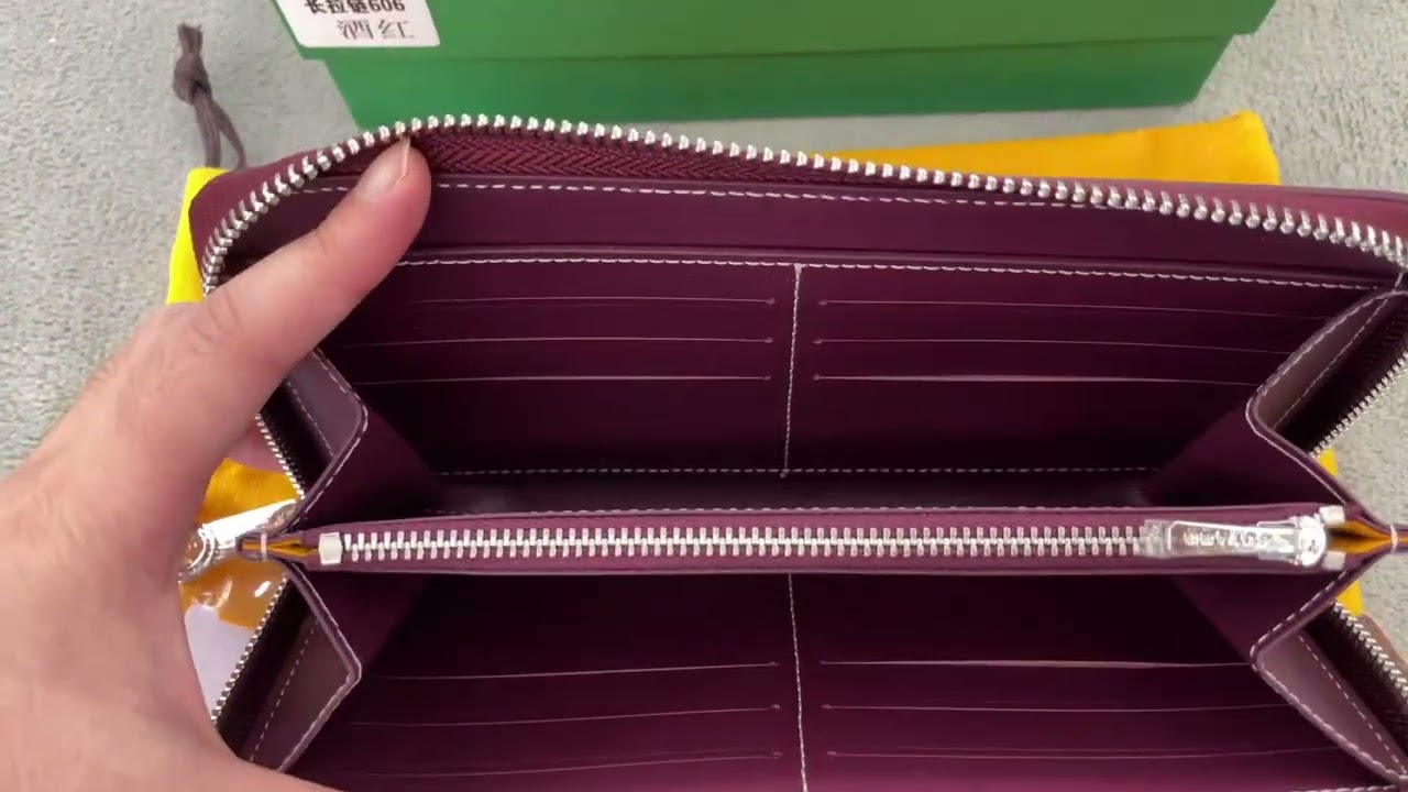 G-OYARD Goyardine Matignon Zip Around GM Wallet Burgundy