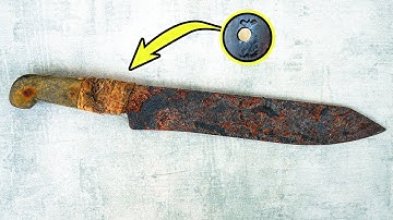Restoration Rusty Knife With Stamp On Handle