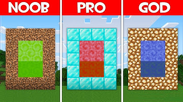 Minecraft Battle: SECRET PORTAL BUILD CHALLENGE - NOOB vs PRO vs HACKER vs GOD in Minecraft!