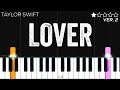 Taylor swift  lover  easy piano tutorial