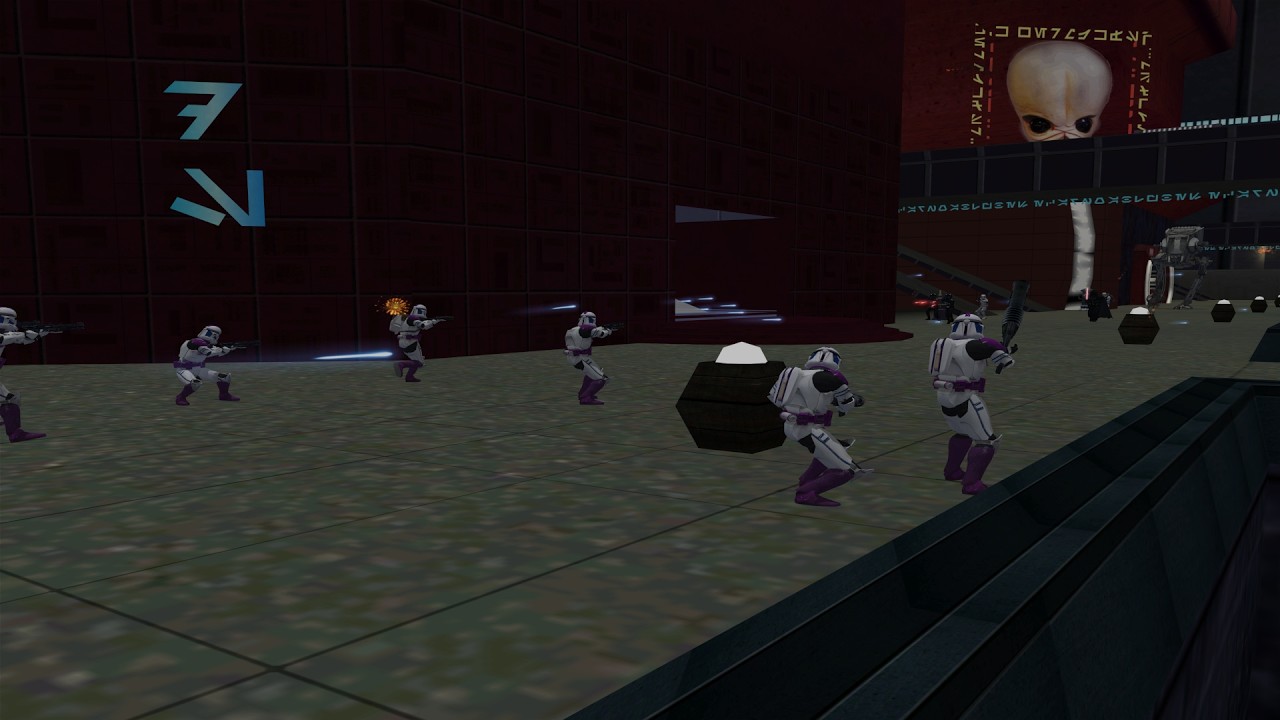 Star Wars Battlefront 2004 republic vs empire coruscant streets test on cd dvd mod patch