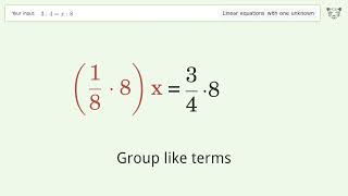 Solve 3:4=x:8: Linear Equation Video Solution | Tiger Algebra