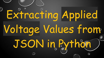 Extracting Applied Voltage Values from JSON in Python