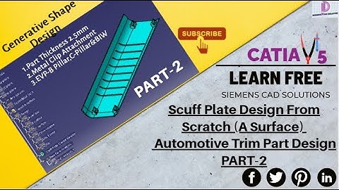 CATIA |REAR DOOR SCUFF PLATE DESIGN FROM A SURFACE |SURFACE |GSD|AUTOMOTIVE COMPONENT DESIGN|PART 2