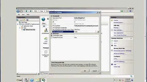 How to change advanced settings in IIS on a Windows 2008 R2 server