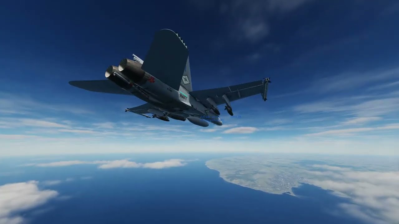 DCS World Series. F/A 18 C, 4 GBU 38  guidées GPS sur 4 cibles différentes.