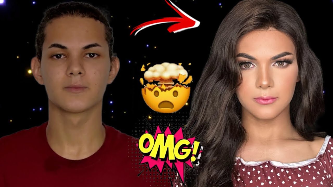 FULL transformation 🤩 (Crossdressing makeup) MALE TO FEMALE 💄😍❤️🤩