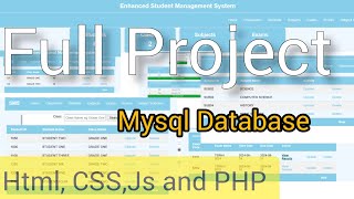 Student Management System Project For Computer Science  Students |HTML, CSS, JS and PHP MYSQL