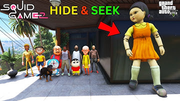 Shinchan and Franklin Playing Squid Game 2 Hide and Seek in GTA 5