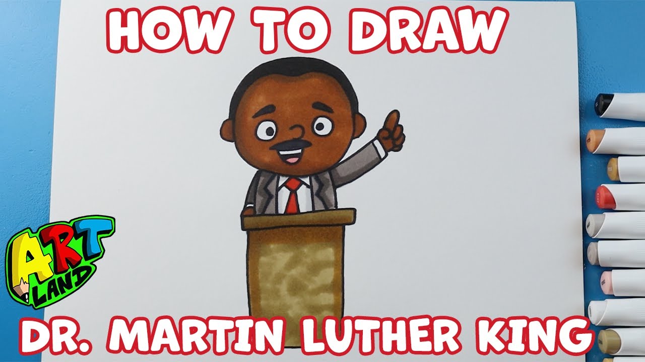 Как нарисовать Мартина Лютера Кинга-младшего | День Мартина Лютера Кинга