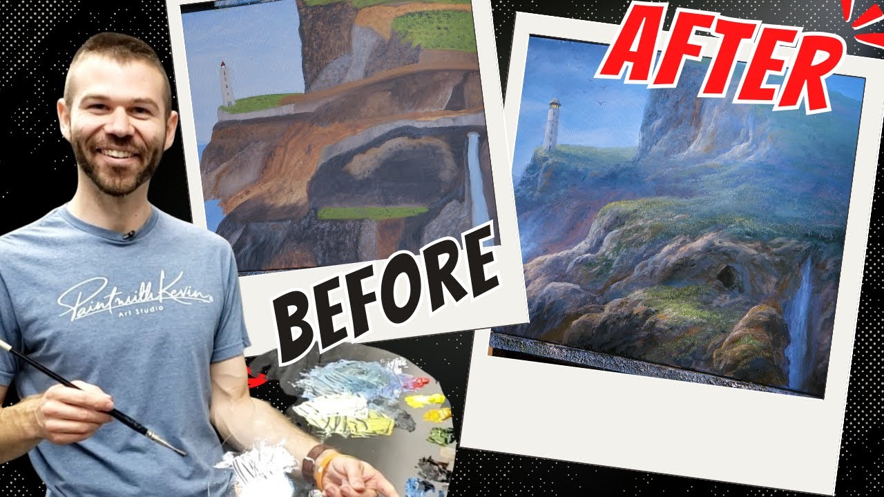 Исправляю картину ученика... Снова! Учимся писать маслом.