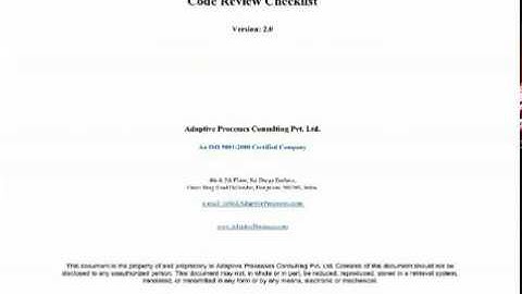 Code Review Checklist