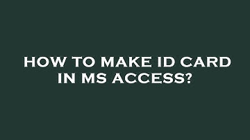How to make id card in ms access?