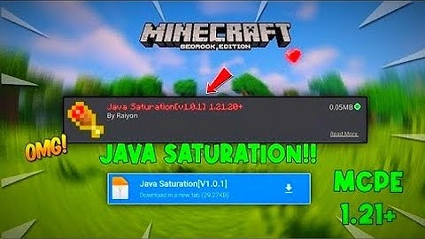 JAVA SATURATION ADDON for MCPE!! (MCPE 1.21+) !FAST HEAL!