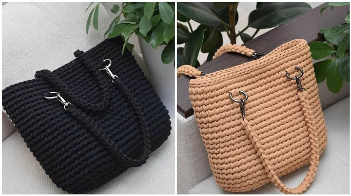 Stylish Crocheted Shopper Bag with Oval Bottom