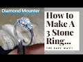How To Make A 3 Stone Ring. (Quickest and easiest way!)