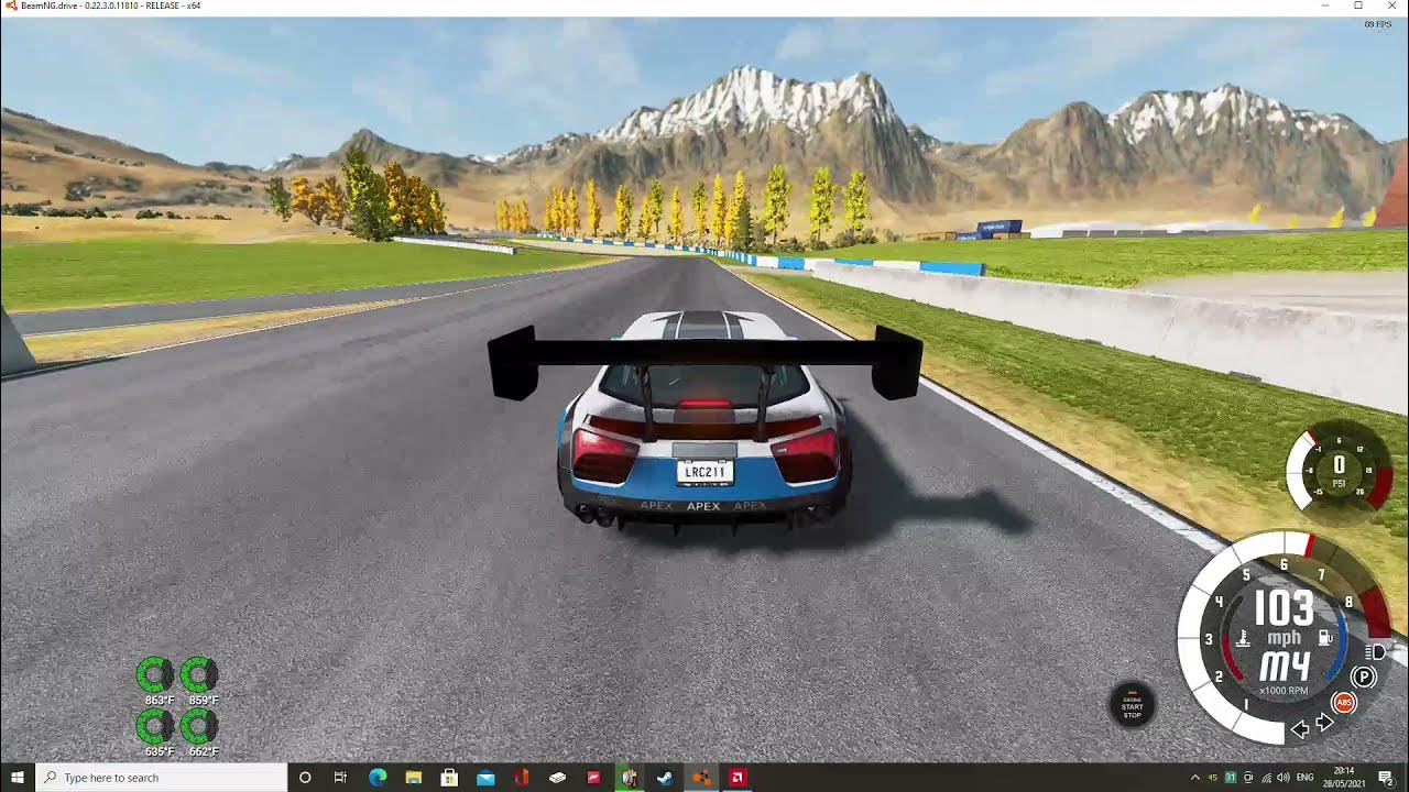 BeamNG 900BHP Track Day DCT Gearbox YouTube