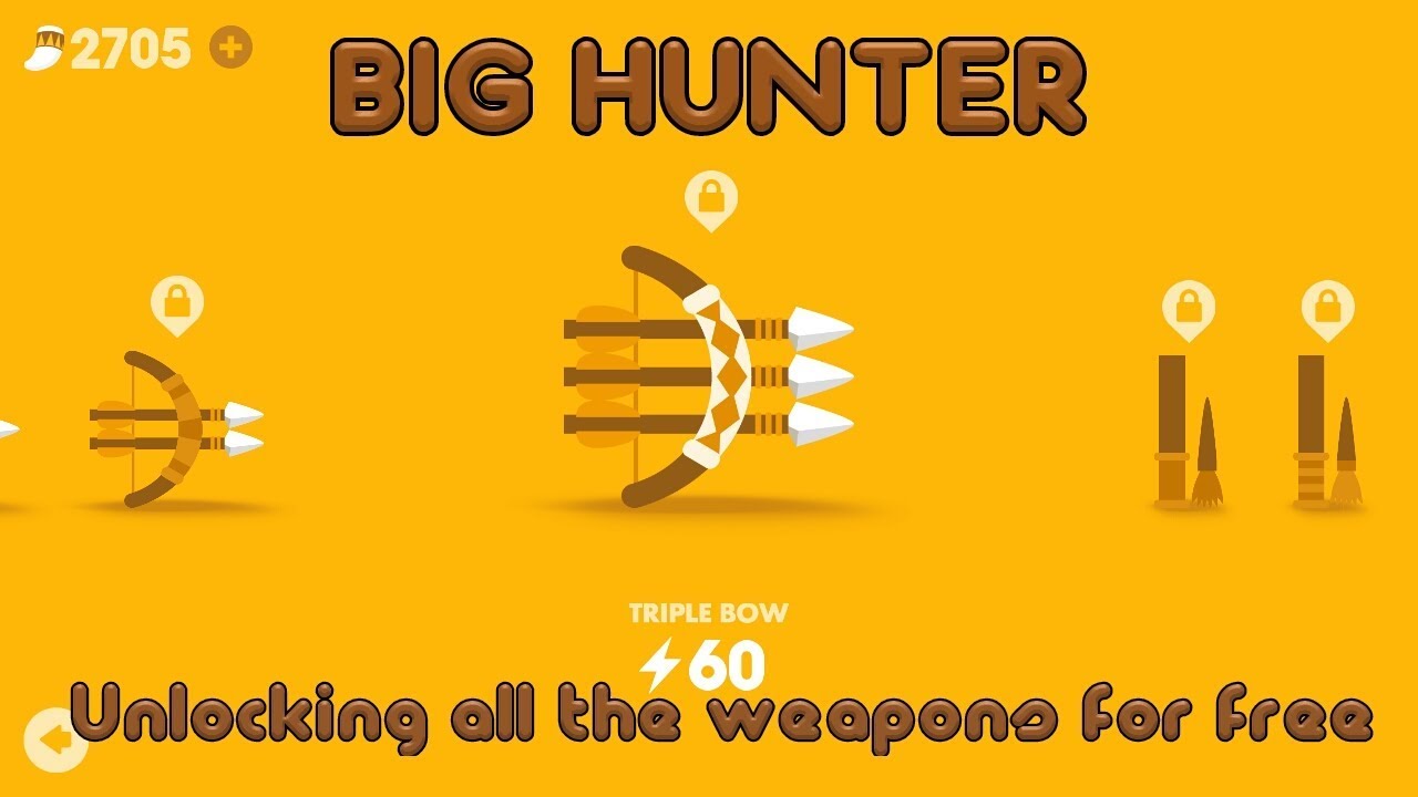 Big hunter game unlocking all the weapons YouTube