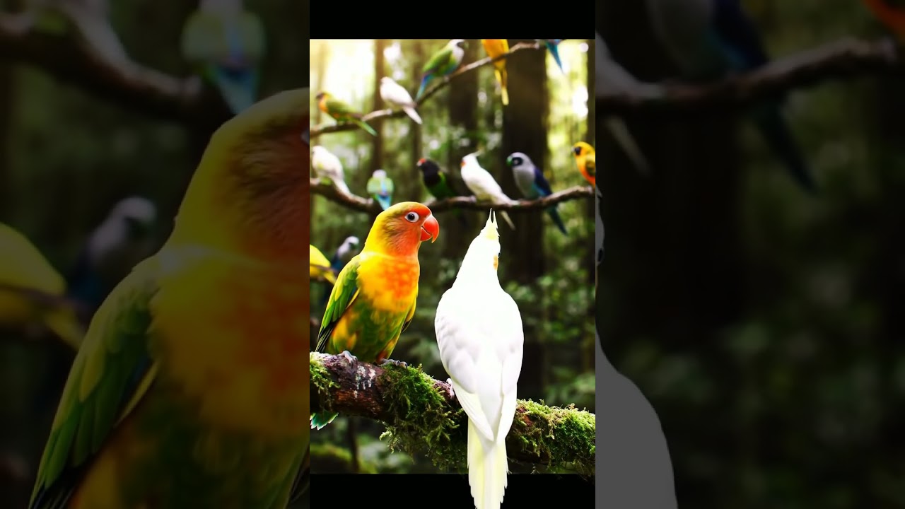 Cute Birds #meowmeowsong #birds #talkingparot #viral #viralvideo #viralshorts #highlights