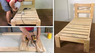 Very Easy To Make Single Wooden Bed  Step By Step