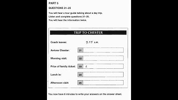 Listening A2, KET 2, Test 2, Part 5