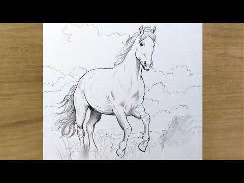 Karakalem At Nasıl Çizilir | Kolay Çizimler At Resmi | At Çizimi karakalem | how to draw a horse