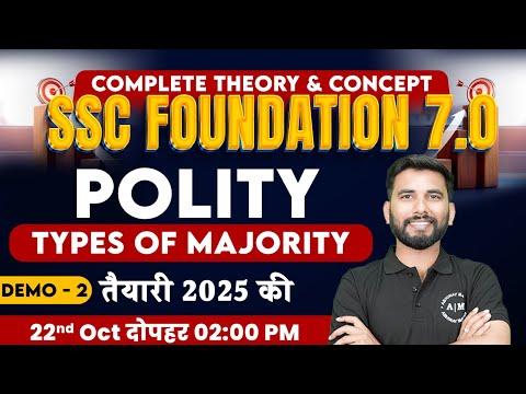 Polity Types of Majority | SSC Foundation 7.0 Batch | Demo 2 | SSC 2025 GS/GK BY SIDDHANT SIR