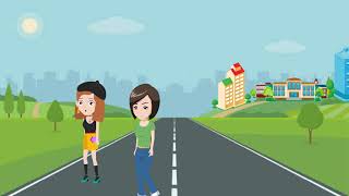 Two girl walking animation green screen video (Copy Right Free )