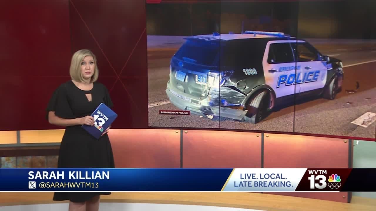 Birmingham police officer injured in crash - YouTube
