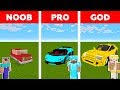 Minecraft NOOB vs PRO vs GOD : SPORTS CAR BASE CHALLENGE in minecraft / Animation